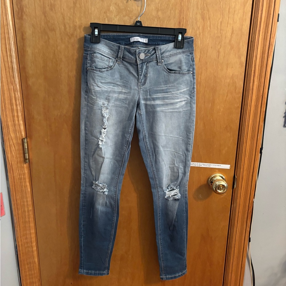 YMI Light Blue Distressed Skinny Jeans